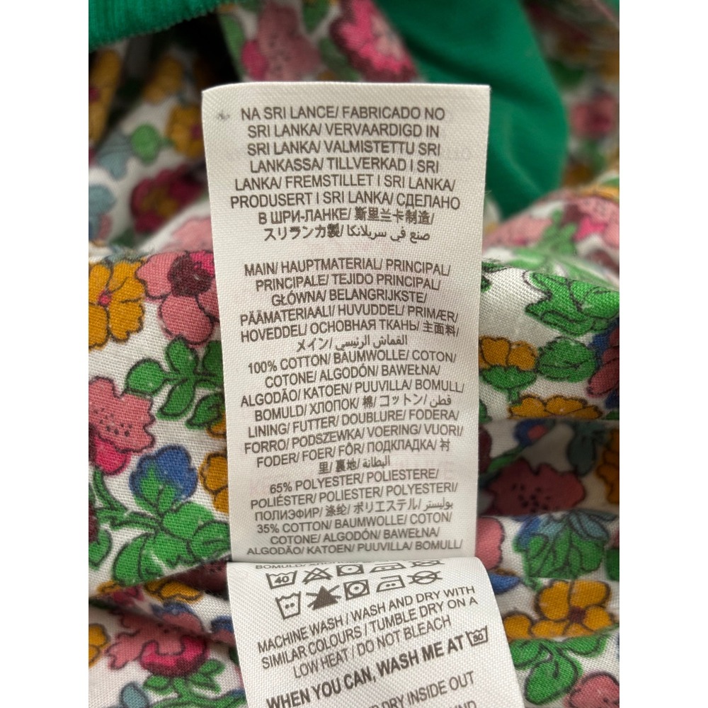 Mini Boden Girls Green Corduroy Skirt Floral Lined Elastic Waist 6-7Y 2239 - Picture 6 of 7